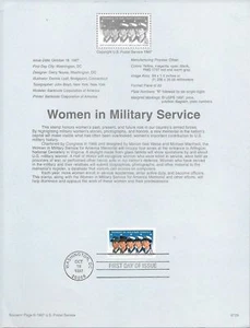 FDC stamp # 3174 32 cent WOMEN IN MILITARY SERVICE 1997 USPS Souvenir Page 9729  - Picture 1 of 1