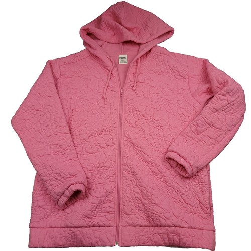 UNDERCOVER Cappotto donna Victorias Secret M rosa cotone trapuntato full zip giacca tasche morbido