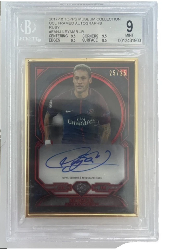 Neymar Jr 2017-18 Topps Museum UEFA Framed Auto Card #FA-NJ 25/25 Last On Print - Image 1 of 2