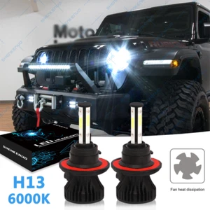LED Headlight Kit H13 6000K White Bulbs High/Low Beam for Jeep Wrangler JK 07-17 - Picture 1 of 12