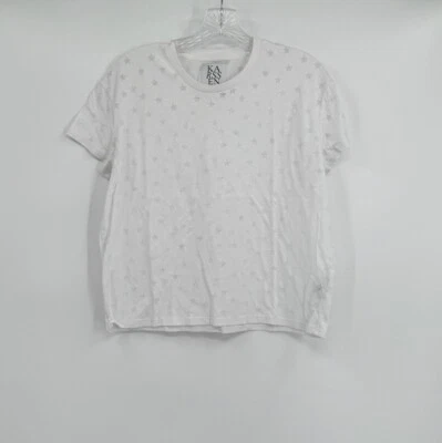 Zoe Karssen Womens White Stars Crew Boxy Short Sleeve Tee Top Sz S - Image 1 of 4