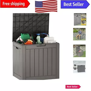 Modern Grey Resin Storage Bin - 31 Gallon Deck Box for Patio Cushions and Tools - Picture 1 of 10
