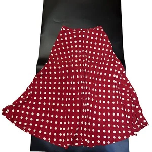 Karen Kane Lifestyle Petites Flare Skirt Size 4 Polka Dot Red White Made In USA - Picture 1 of 7