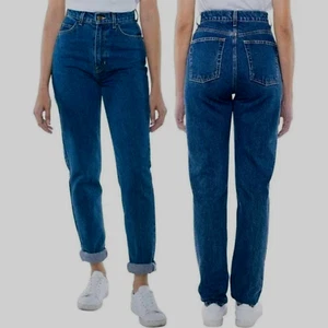 AMERICAN APPAREL LADIES HI-WAIST JEANS MEDIUM WASH 100% COTTON *SIZE-31* - Picture 1 of 9