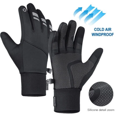 Winter Cycling Gloves Touch Screen Bike Gloves Thermal Warm Full Finger Gloves - Image 1 of 4