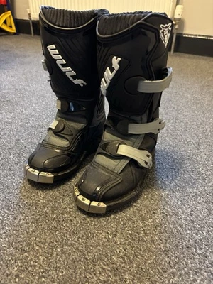 WULFSPORT Motocross MX Motor Cross Boots Kids Youth UK 10 - EU 28 - Image 1 of 4