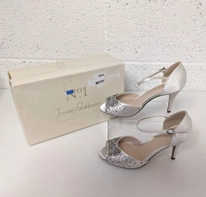 No.1 Jenny Packham Rhinestone Shoes Bridal Wedding Cream White 39 UK 6 - New - Picture 1 of 9