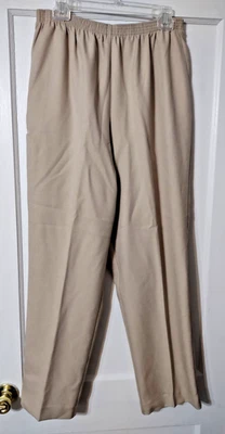 Alfred Dunner Women Pants Size 16 Khaki Elastic Waist - Image 1 of 4