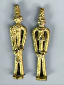 Yoruba Art Edan Ogboni Pair Brass Modern Oshogbo Ifa Orisha Babalawo Oshun - Picture 1 of 2