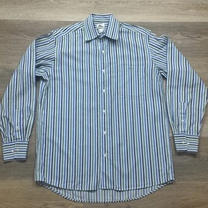 Vintage LACOSTE Stripe Long Sleeve Collard Button Down Shirt Men's 40 Cotton - Picture 1 of 14