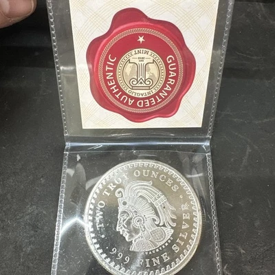 Two Troy Ounces 999 Fine Silver Aztec Coin - Image 1 of 3