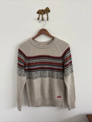 Superdry Suéter Jersey Punto Nórdico Vintage Grande Mezcla Lana Fair Isle Foto 1 de 4