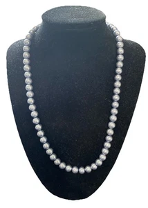 Faux Blue Possibly Glass Core Pearls Sterling Silver Clasp. - Picture 1 of 4
