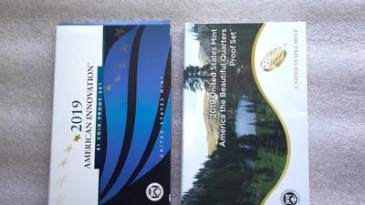 2019  US Mint 🇺🇸 $1 Innovation + ATB Quarters PROOF Sets (9 Coins) - Image 1 of 4