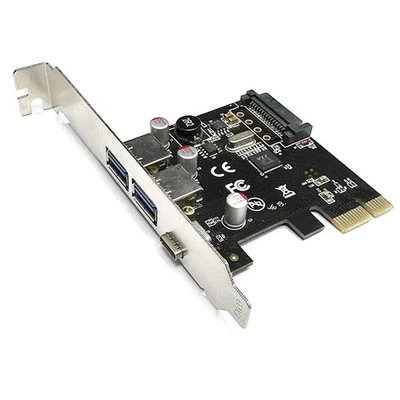 Black 1 USB 3.1 Type C 2 USB 3.0 Type A Adapter Expansion Card - Image 1 of 4