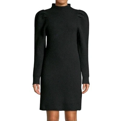 $395 Sandro Androsace Black Wool Ribbed Knit Mini Sweaterdress Womens EU34 US XS - Image 1 of 4