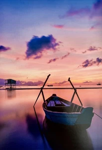 Offene Geburtstagsgrußkarte, Nachricht innen, Boote Thema, nagelneu - Bild 1 von 1