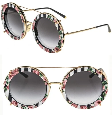 Óculos de sol Dolce & Gabbana DG2198 PRINT FAMILY listra rosa clipe em 2198 MAJOLICA - Imagem 1 de 4