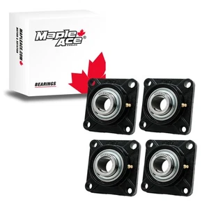Cojinete de brida UCF206-18 diámetro de 1-1/8", base sólida de 4 pernos, sello de 3 labios (cantidad 4) - Imagen 1 de 7