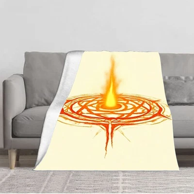 Durable Soft and Warm Flannel Blanket - Cozy Fire-Inspired Design with Fiery  - Image 1 of 4