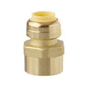 Little Well Messing 1/2" Push-Fit x 3/4" NPT Rohrinnengewinde Kupplung - Bild 1 von 2