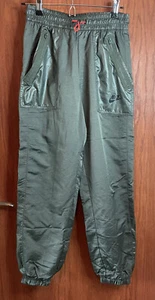 Nike Therma-Fit Drawstring Green Track Warmup Nylon Pants Womens Extra Small XS - Picture 1 of 6