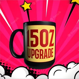 15oz Mug Size Upgrade - Any 11oz Black upgraded to 15oz Size - Picture 1 of 4