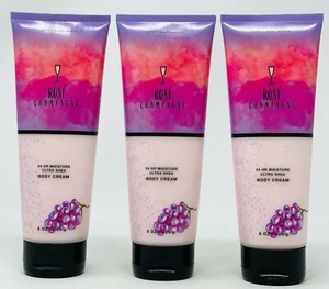 3 BATH & BODY WORKS ROSE CHAMPAGNE BODY CREAM 8 OZ - Picture 1 of 1
