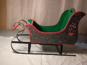 Vintage Weihnachtsmorgen Holz Tischschlitten Schlitten - Bild 1 von 12