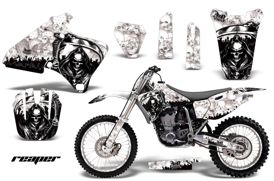 Kit de gráficos envoltura de calcomanías + # placas para Yamaha YZ 250F/400F/426F 98-02 REAPER BLANCO Foto 1 de 1
