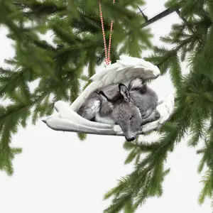 Donkey Sleeping Angel Car Ornament, Donkey Angel Wings Christmas Ornament Gift - Picture 1 of 4
