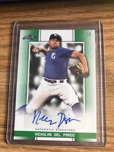 2019 Leaf Perfect Game National Showcase Green /10 Nicholas Del Prado Auto DJ