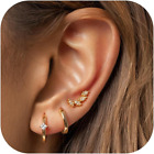 3Pairs Sterling Silver Stud Earrings for Women Dainty Gold Earrings|14K Gold Car