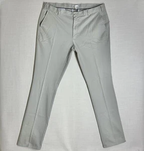 Men’s Peter Millar Khaki Pants Sz Crown 40 x 36 Flat Front Stretch Grey - Picture 1 of 11