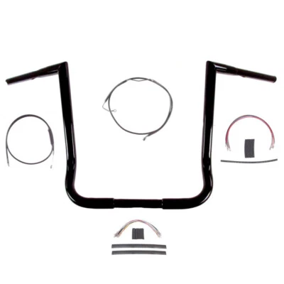 Kit de barra de cabezal de tarro 1 1/4" negro 16" Harley Electra Street Glide 2008-2013 con ABS Foto 1 de 3