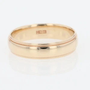 5.8mm Polished Milgrain Wedding Band Ring 14k Yellow Gold 6.37 Grams Size 12.75 - Picture 1 of 5