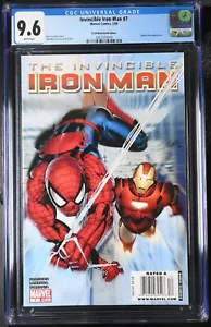 Quiosco Invincible Iron Man 7 CGC 9.6 Marvel Comics 2009 arte Salvador Larroca - Imagen 1 de 2