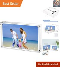 Clear Double Sided Acrylic Picture Frame - 10x15 cm - Desktop Magnetic Frame