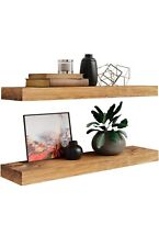 Imperative Décor Floating Wall Shelves Set of 2  Walnut, 36" Inch x 5.5" W