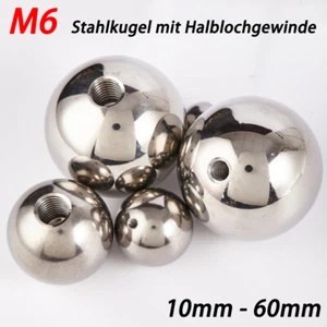 Edelstahl Stahlkugeln Mit Halbgewinde Kugellager ØAußen 10mm - 60mm丨M6 Gewinde - Picture 1 of 9
