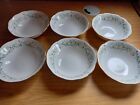 6 x Vintage Royal Kent Lily of the Valley dessert/ cereal bowls, dishes - 16cm