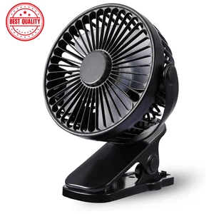3 Speeds USB Rechargeable Mini Cooling Fan Clip On Desk Baby Stroller Portable - Picture 1 of 7