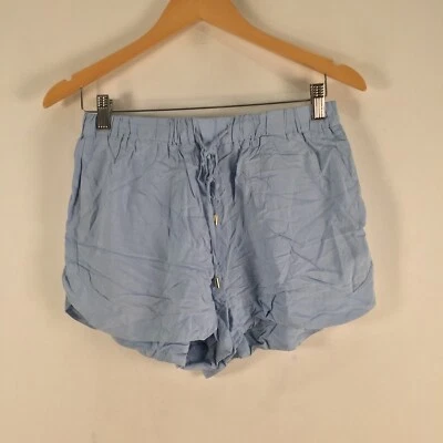 French connection womens shorts size 8 blue rayon stretch pockets 093440 — 第 1/4 张图片