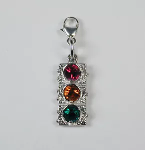 Ciondolo semaforo argento sterling con pietre colorate e fibbie senza USA Spedizione - Foto 1 di 3