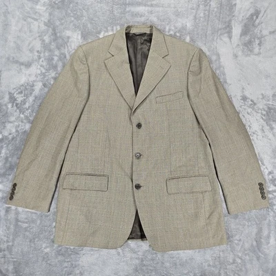 Harold Powell Suit Blazer Mens 44L Brown Glen Plaid Wool Sport Coat Jacket - Изображение 1 из 4