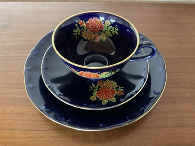 Kaffeegedeck Bareuther Waldsassen Bavaria Porzellan Echt Cobalt - Bild 1 von 3