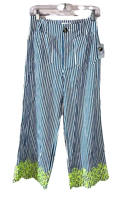 Pantalones Cortos Bordados ANTHROPOLOGIE Maeve Talla 6 PETITE The Colette Azul Nuevos con Etiquetas Foto 1 de 4