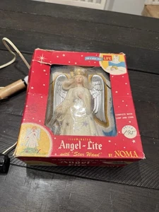 Vintage beleuchteter Engel-Lite NOMA Zauberstab Christbaumspitze mit Stab funktioniert. - Bild 1 von 6