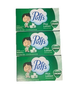 3 BOX PUFFS VICKS DUFT PLUS LOTION 2-LAGIG GESICHTSTUCH FAMILIE GRÖSSE 88 BLATT/BOX - Bild 1 von 1
