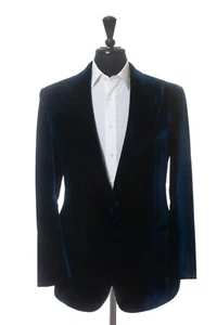 Tom Ford Custom Deep Navy Blue Velvet Basic Base A Dinner Jacket 27700 - Picture 1 of 5